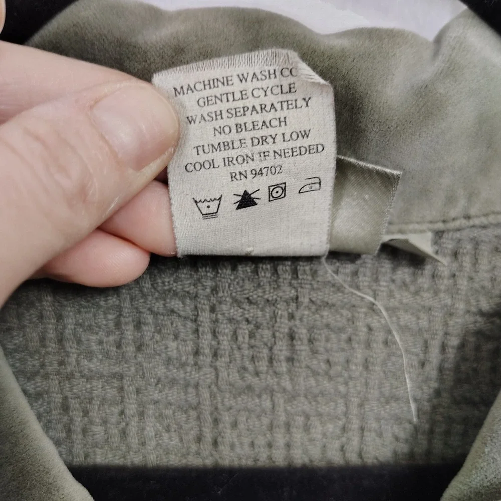 Mark & Mazie Green‎ Shacket Womens M Velvet Corduroy Lagenlook Woodland Fairy